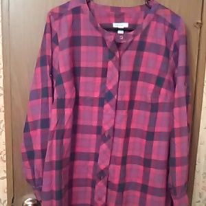 Ladies Fashion Bug flannel button-down shirt